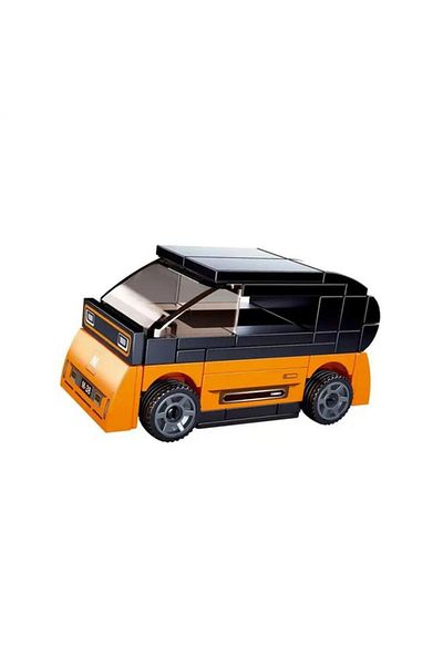 Generic Sluban 58-Piece Power Bricks Pull-Back Electric Car Building Block Set Black and Orange 141689