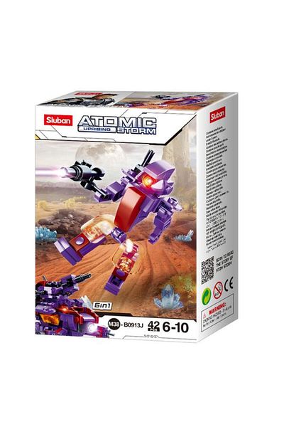Generic Sluban 42-Piece Atomic Uprising Storm Monster Building Toy Red and Purple 141678