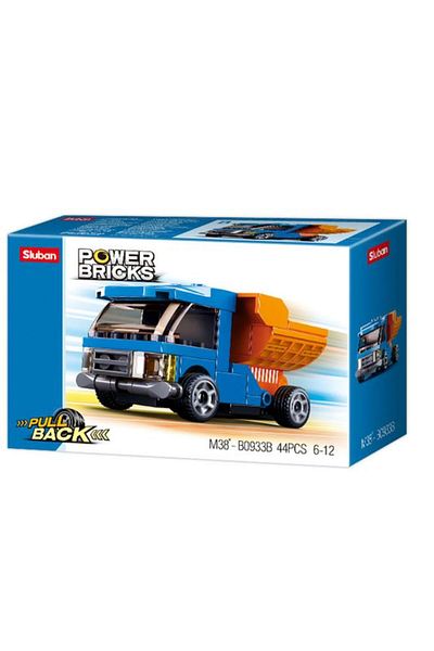 Generic Sluban 44-Piece Power Bricks Pull-Back Dump Truck Building Block Set Multicolor 141682