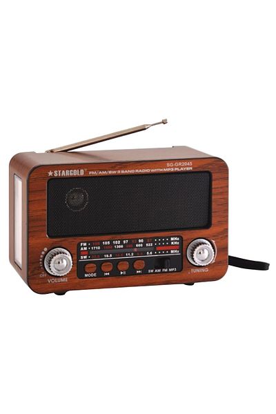 Generic STARGOLD Retro-Style FM/AM/SW Radio with USB/TF MP3, Bluetooth TWS, and 2400mAh High-Capacity