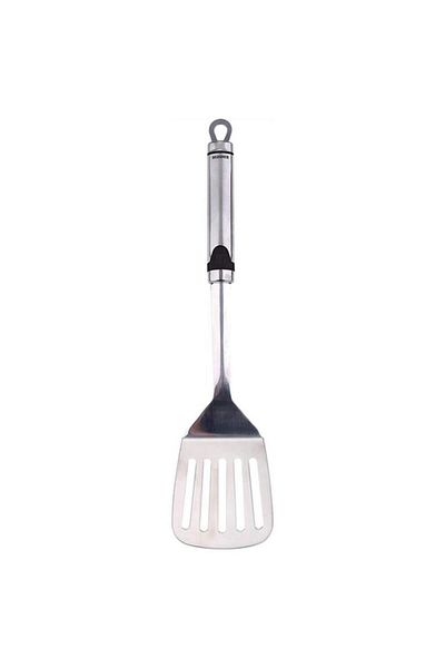 Generic BERGNER Gizmo مجرفة دوارة متينة من الفولاذ المقاوم للصدأ باللونين الفضي والأسود 35 × 7.5 سم BG-3236