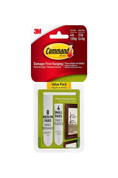 3M 24-Piece Small and Medium Damage-Free Self-Adhesive Hanging Picture Strip
