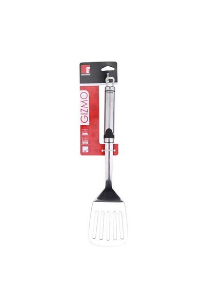 Generic BERGNER Gizmo مجرفة دوارة متينة من الفولاذ المقاوم للصدأ باللونين الفضي والأسود 35 × 7.5 سم BG-3236