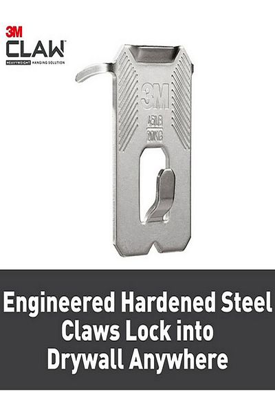 3M 4-Piece Claw Corrosion-Resistant Hardened Steel Drywall Picture Hanger