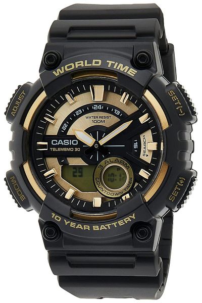 Casio Youth-Combination Analog-Digital Gold Dial Men's Watch - AEQ-110BW-9AVDF (AD206)