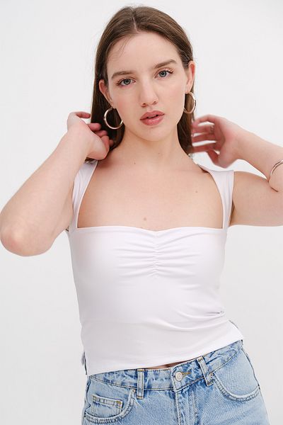 Addax Front Gathered Tank Top A0260