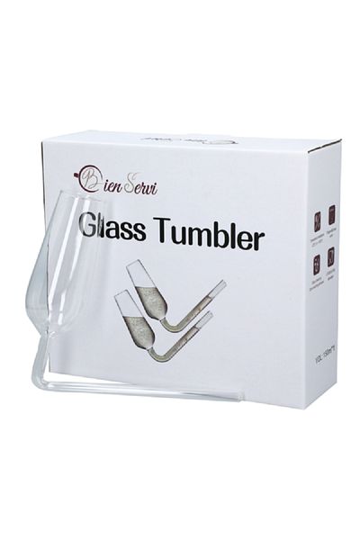 Bien Servi Dishwasher Safe Temperature-Resistance Glass Tumbler with Straw Clear