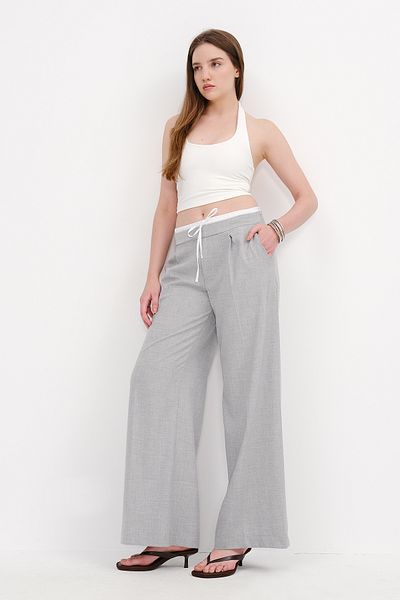 Addax Wide Leg Trousers with Waist Detail Pn17336