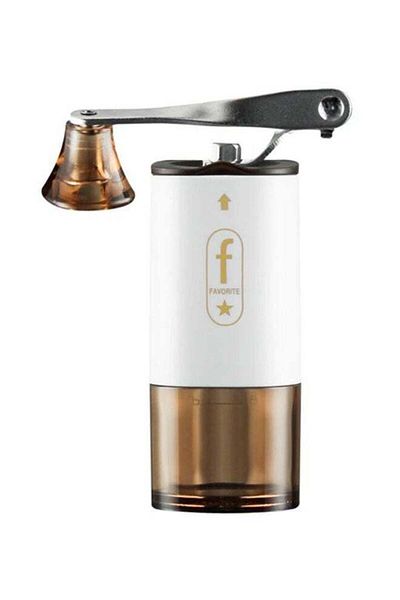 Generic Mrosaa Adjustable Mini Manual Ceramic Coffee Grinder White/Brown 150ml