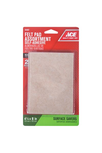 ACE Self Adhesive Felt Pads Brown 4.25 x 6inch
