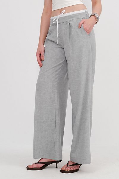 Addax Wide Leg Trousers with Waist Detail Pn17336