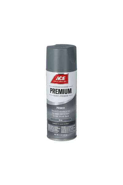 ACE Premium Quick Drying and Superb Coverage Smooth Enamel Primer Spray Paint Grey 12oz