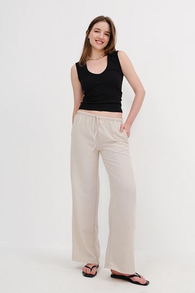 Addax Tie Wide Leg Trousers Pn16599-J12