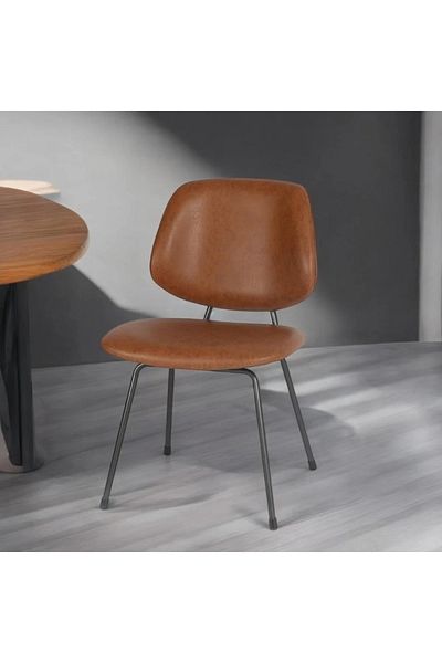 rexa Leather Lounge Dining Chair - 44 x 47 x 80 cm