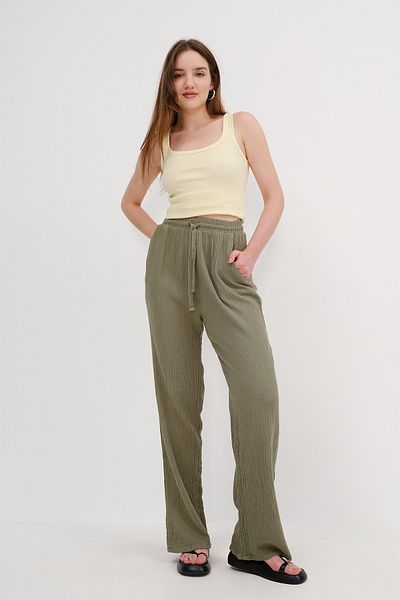 Addax Tie Waist Trousers Pn7043
