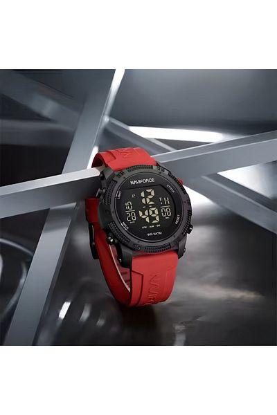 Naviforce Men Digital LED Watch Luxury Big Dial Wristwatch 5ATM Waterproof Silicone Watch