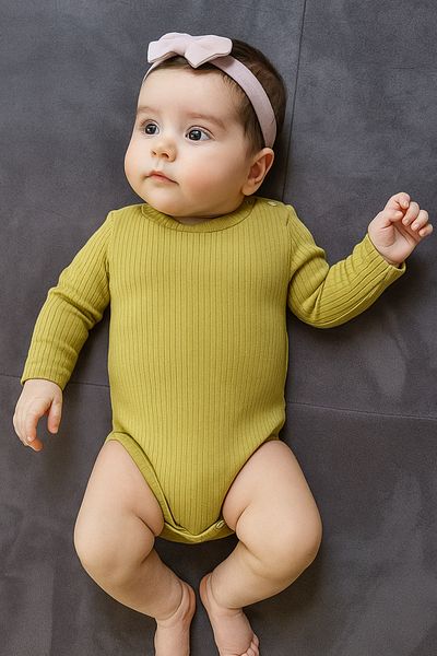 Nimini Kids Ribbed Turtleneck 100% Cotton Snap Closure Unisex Baby Body