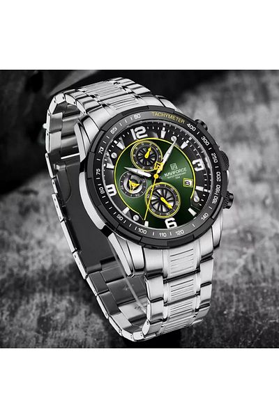 Naviforce Fashion Multifunction Chronograph Date Display Stainless Steel Wristwatch For Men