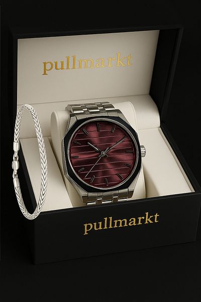 pullmarkt سوار + ساعة يد رجالية
