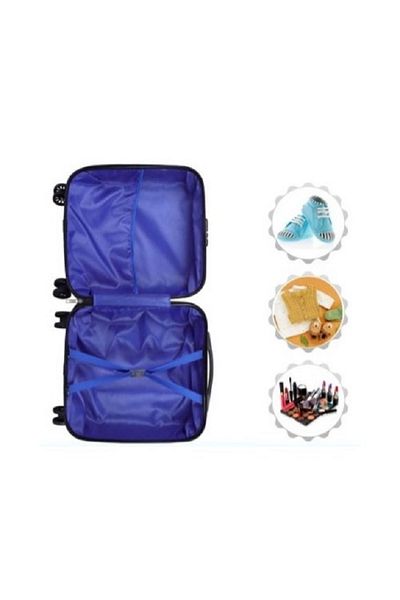 OEM Troler cabina copii cu desene animate 3D de 43 x 36 x 23 cm pentru copii, ZUBI HOME, cu 4 roti