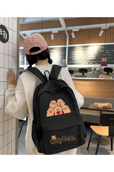 Touz Moda Capybara Printed School, Dershane, Course Backpack