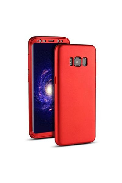 OEM Husă FullBody din silicon roșie pentru Samsung S8 Plus, acoperire completă la 360 de grade, cu folie de protecție gratuită