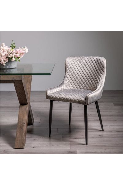 rexa FALUN Fabric Black Leg Dining Chair - 62-51-90 cm