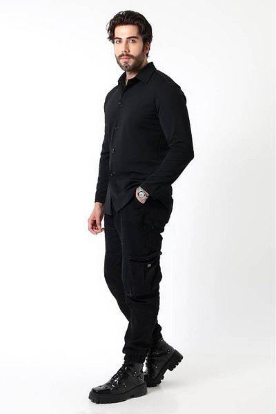 Benim Denim Black Slim Fit Knitted Shacket – the Key to Timeless Style