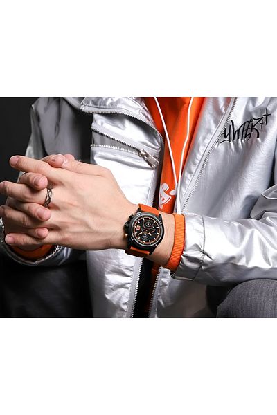 Naviforce Men’s Watch Youth Student Sports Trend Night Light Waterproof Silicone Strap