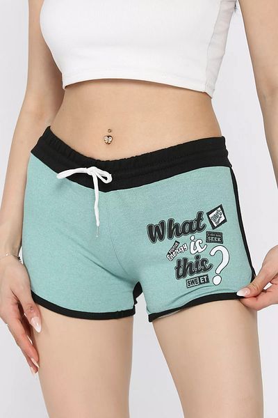 GÜLSELİ Γυναικείο μίνι σορτς με στάμπα Mintblack
