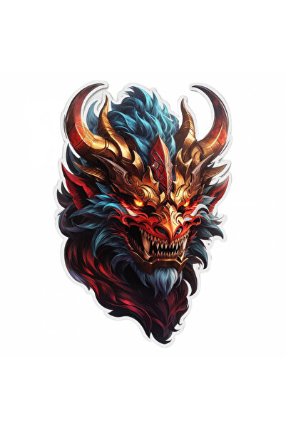 INOVATIX Set de 8 piese, autocolant cap de demon, INOVATIX®. 6 cm