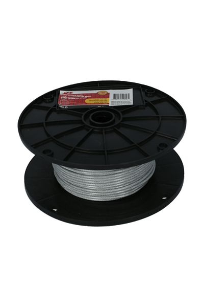 ACE Vinyl Coating Flexible Galvanized Steel Cable Rope Silver 76m