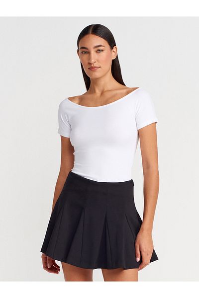 Dilvin 31922 Short Sleeve T-Shirt-White