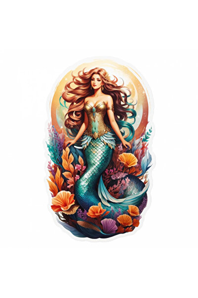 INOVATIX Set de 8 autocolante, sirenă cu anemone de mare, INOVATIX®. 6 cm