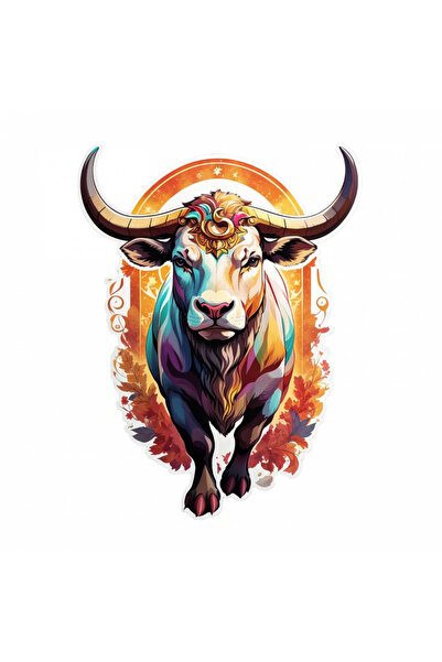 INOVATIX Set de 8 piese, autocolant Taur, simbol zodiacal Taur, INOVATIX®. 6 cm