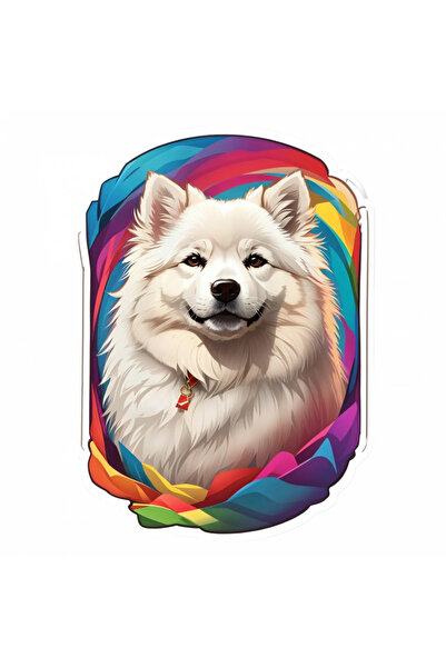 INOVATIX Set de 8 bucăți, autocolant câine Samoed, INOVATIX®. 6 cm