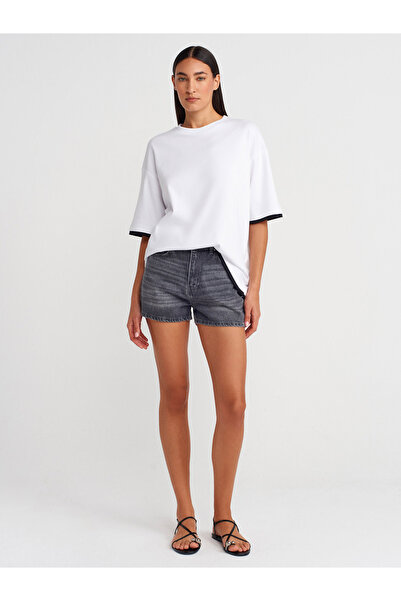 Dilvin 31894 Couple Look Oversize T-Shirt-White