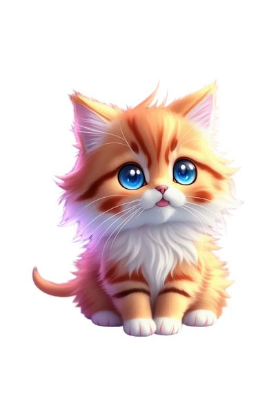 INOVATIX Set of 8 pieces, Sad Kitty Sticker, INOVATIX®. 6 cm