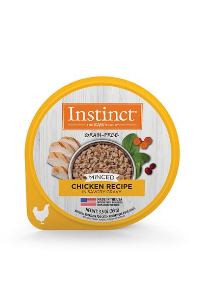 INSTINCT Minced Real Chicken Recipe Wet Cat Food (3.5oz) Pack of 12