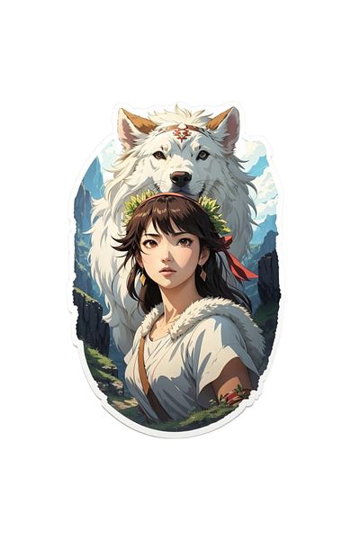 INOVATIX Set of 8 pieces, Princess Mononoke Sticker, INOVATIX®. 6 cm
