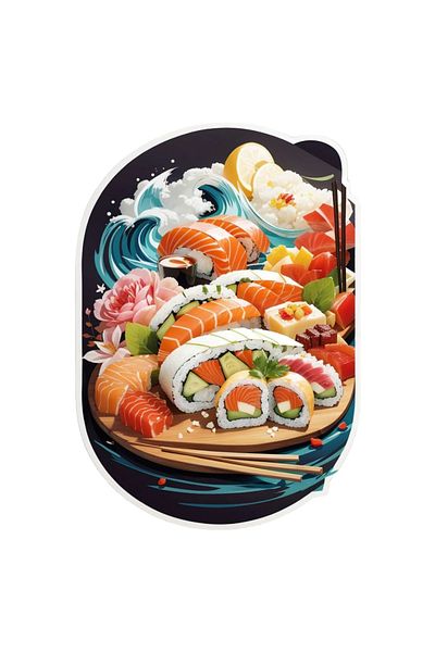 INOVATIX Set of 8 pieces, Sushi Plate Sticker, INOVATIX®. 6 cm