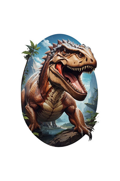 INOVATIX Set de 8 piese, autocolant Tyrannosaurus rex în junglă, INOVATIX®. 6 cm