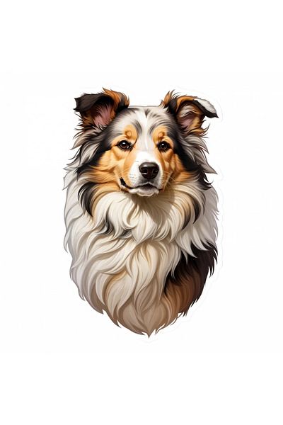 INOVATIX Set de 8 bucăți, autocolant pentru câini Collie, INOVATIX®. 6 cm