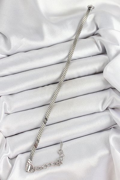 Clariss 316L Steel Silver Color Flat Chain Model Women's Bracelet