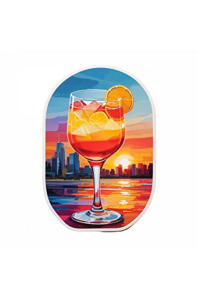 INOVATIX Σετ 8 τεμαχίων, Αυτοκόλλητο Κοκτέιλ Tequila Sunrise, INOVATIX®. 6 εκ.