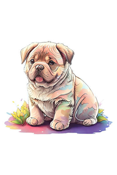 INOVATIX Set de 8 piese, autocolant Shar Pei chinezesc, INOVATIX®. 6 cm