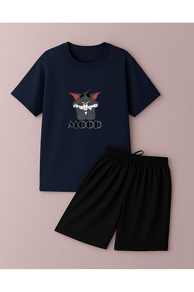 uyguntarz Unisex-Shorts-Set mit Mood-Print-Design