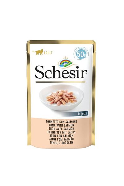 Schesir Cat Pouch-Wet Food Tuna with Salmon 50g Pack of 12