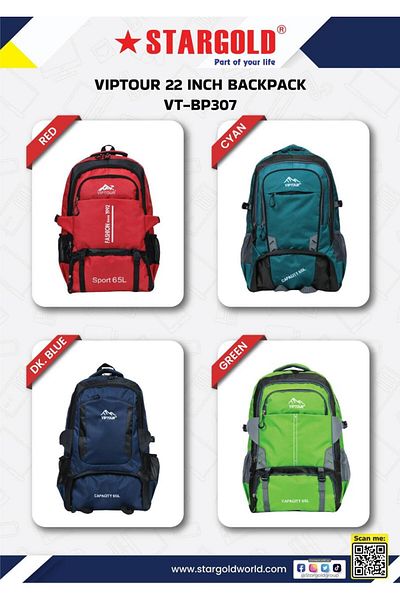 Generic STARGOLD 22-Inch Teal Green Hiking Backpack, 65L Capacity, Durable Polyester, Functional Design