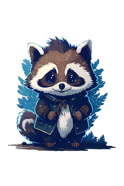 INOVATIX Set of 8, Adorable Raccoon Sticker, INOVATIX®. 6 cm